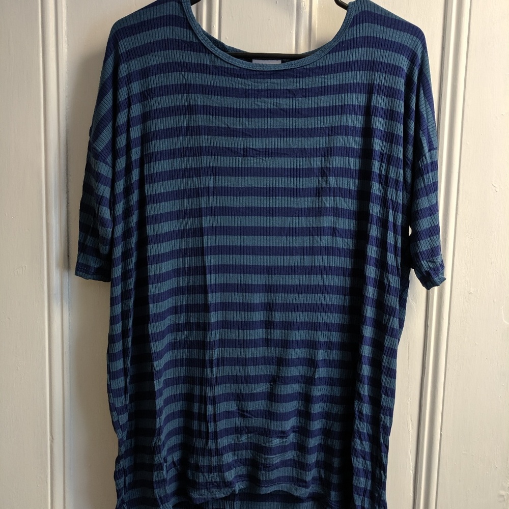 Blue Striped Lularoe Irma Size Medium